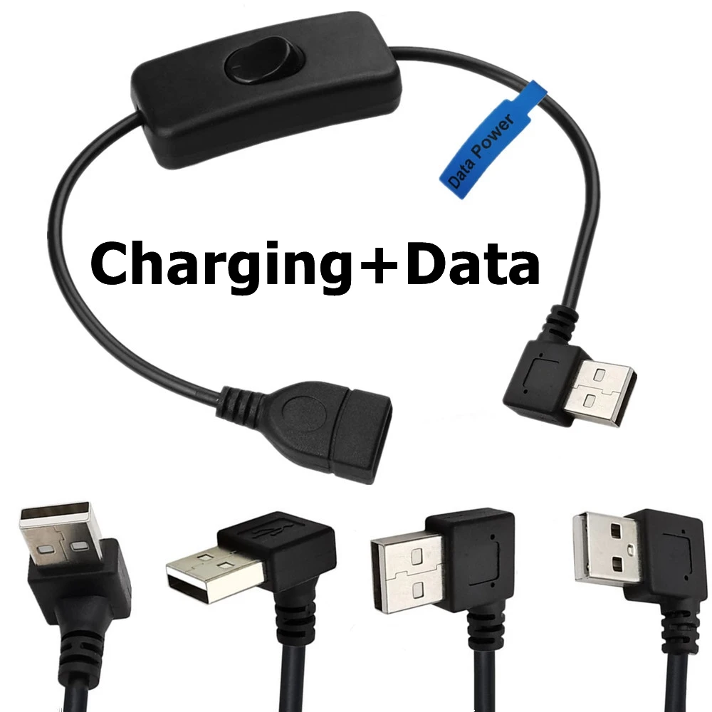 Pi Camera Cable - 90도 USB 남성-여성 확장 충전 데이터