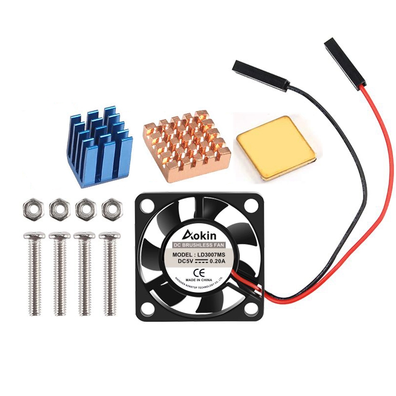 Pi Power Supply - 나사가 있는 냉각 팬 및 방열판,