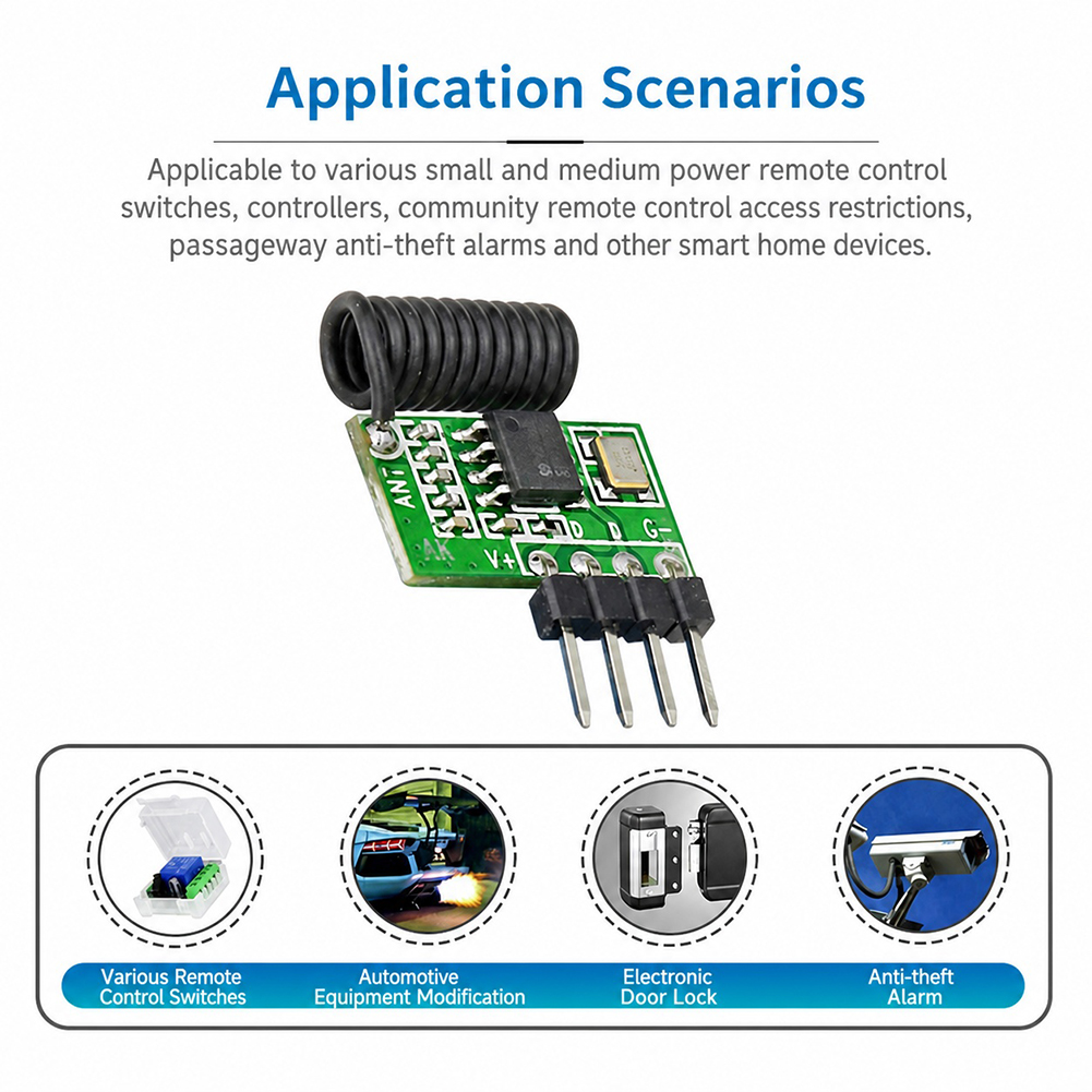 Arduino Kit - 315MHz/433MHz 슈퍼헤테로다인 RF 수신기 모듈 Arduino용