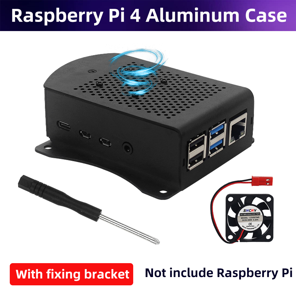 Pi 4 Case - 라즈베리 파이 4 알루미늄 합금 케이스