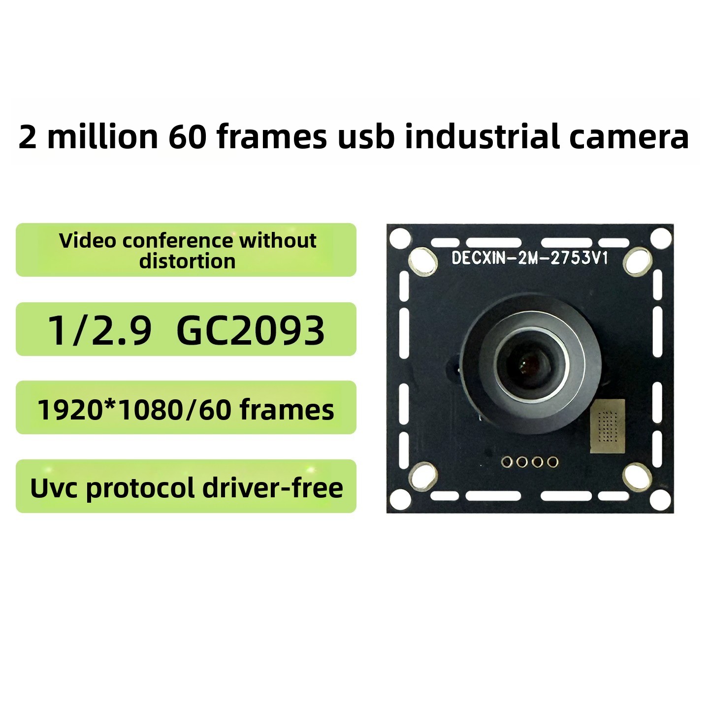 Pi Camera Module - GC2093 모듈 2MP USB 카메라 60fps