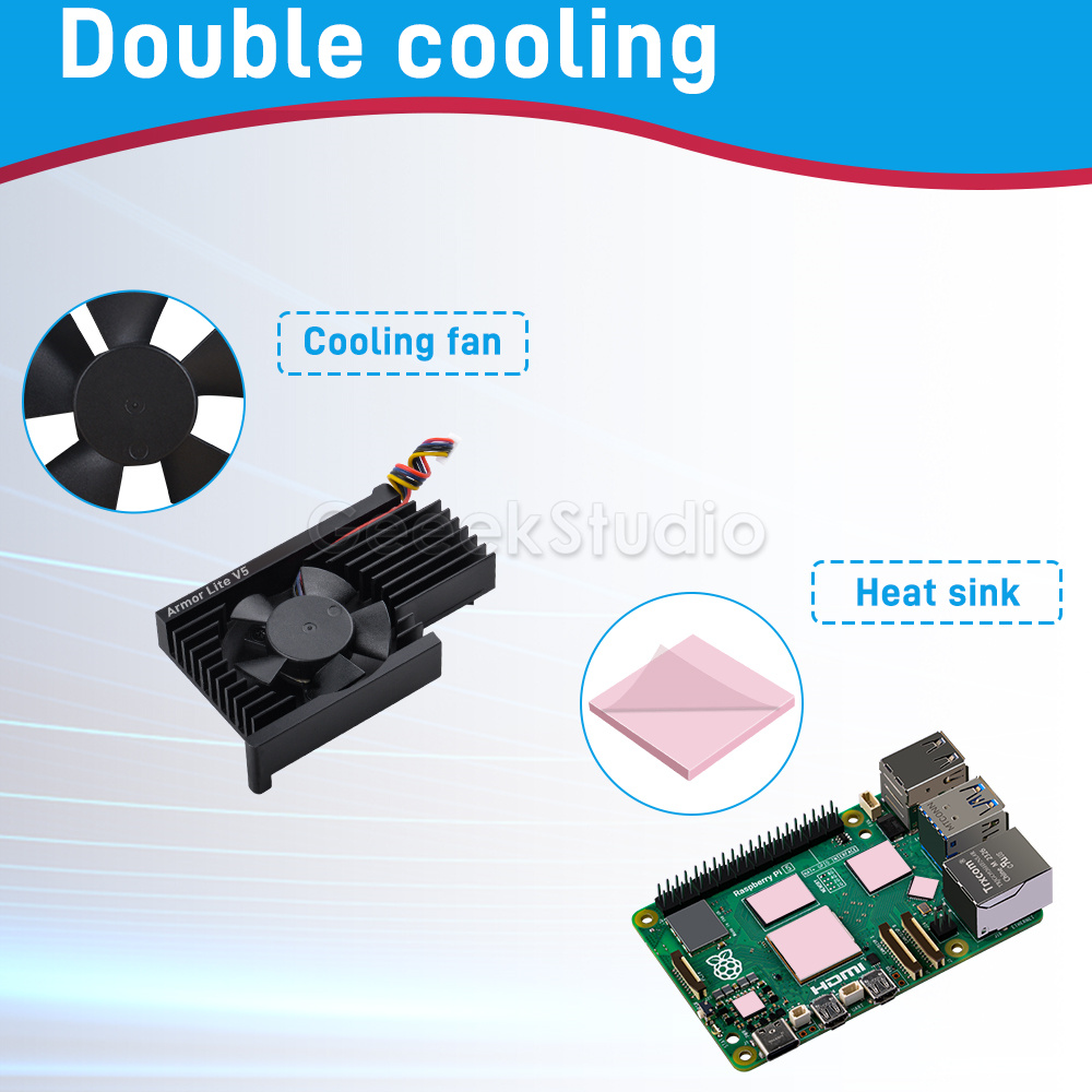 Armor Lite V5 알루미늄 합금 CNC 방열판( - Pi 5 Case 리뷰 및 가격