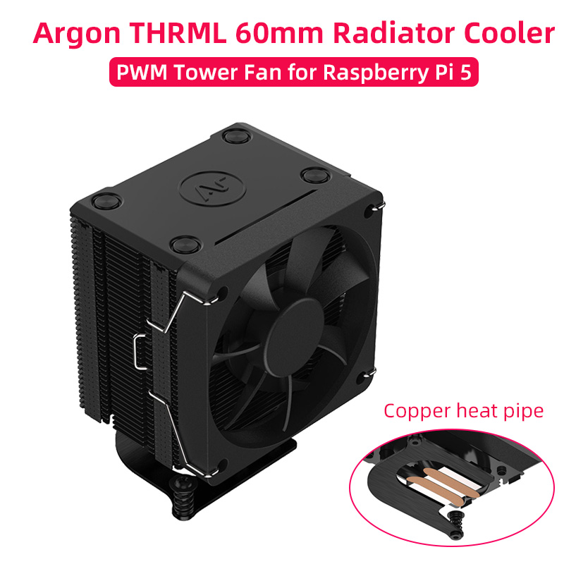 라즈베리 파이 5 아르곤 THRML 60mm 라디에이터 - Pi Power Supply 리뷰 및 가격